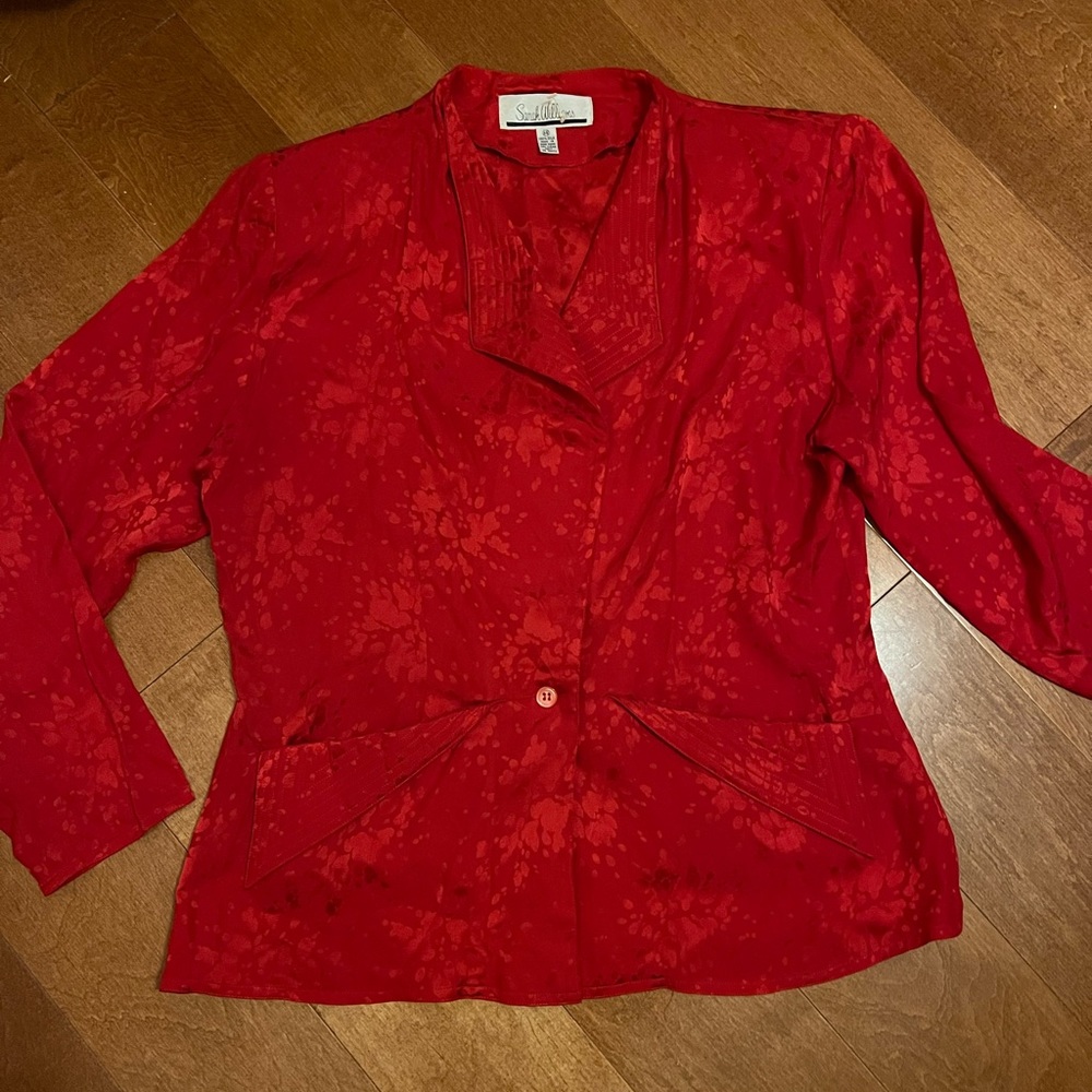 vintage silk blazer and skirt suit sarah williams